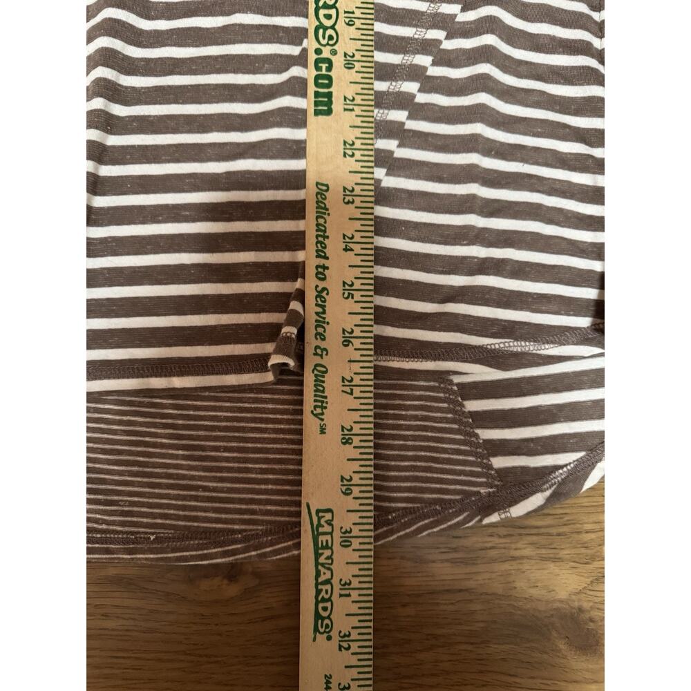 Umgee USA Women Size 1XL Brown White Striped Short Sleeve Linen Blend Bohemian - Picture 4 of 8